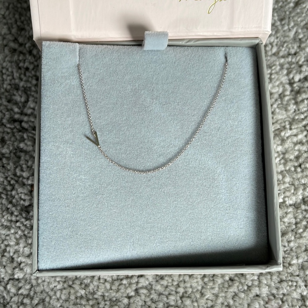 Maya Brenner Initial Necklace in 14K White Gold